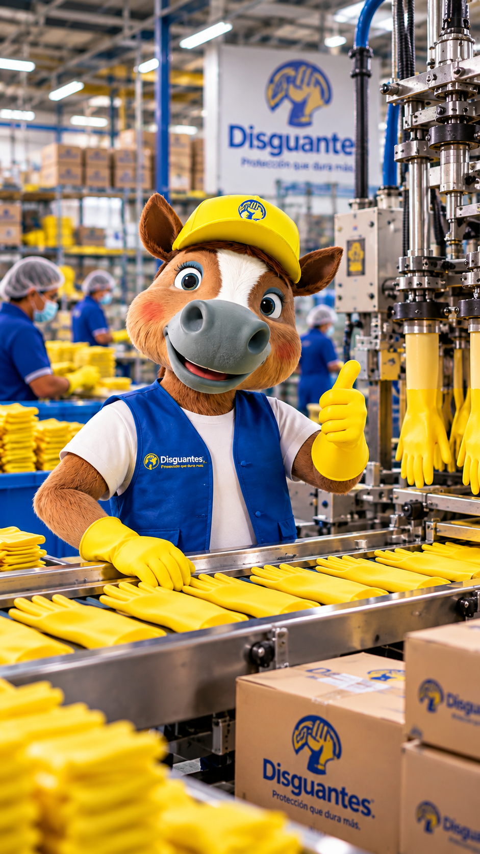Imagen de ejemplo de trabajo industrial con elementos de protección